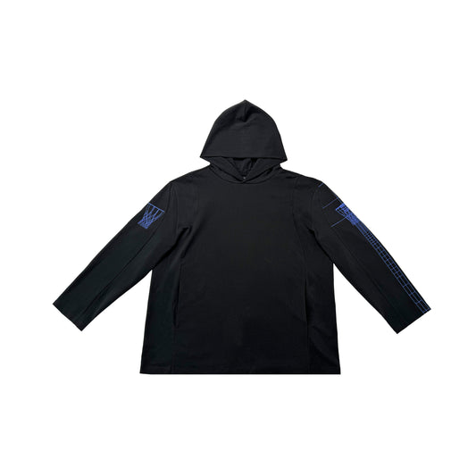 LONG SLEEVE HOODED T-SHIRT (BLACK)