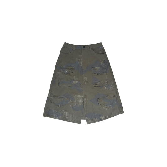 GRID CAMO FIELD SKIRT (GREEN)  PRE-ORDER