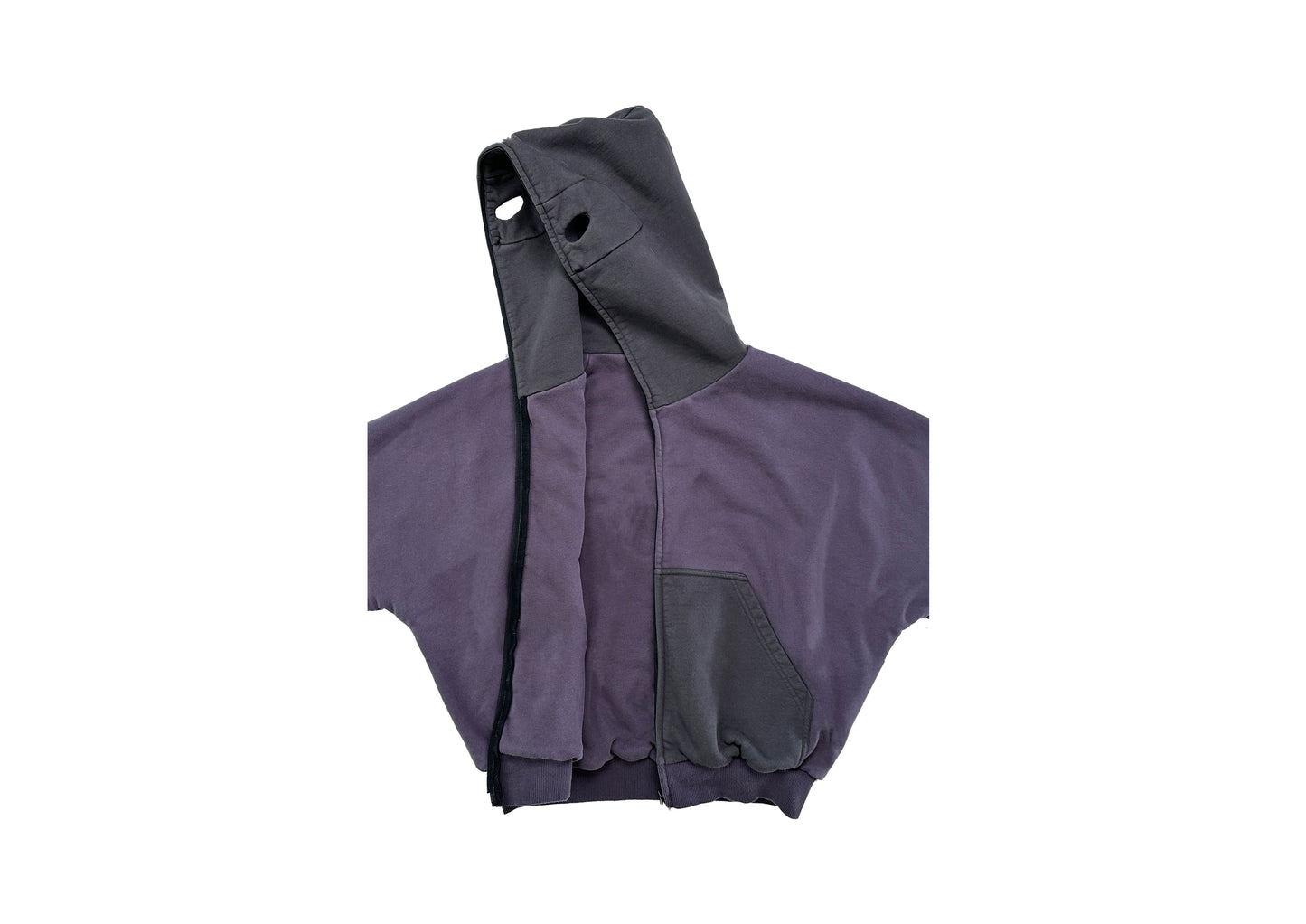 DOUBLE LAYERED TN1 HOODIE (GREY&PURPLE)