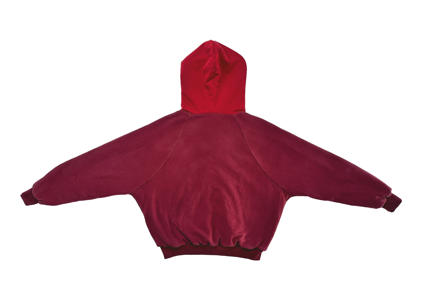 DOUBLE LAYERED TN1 HOODIE (DARK RED & BURGUNDY)