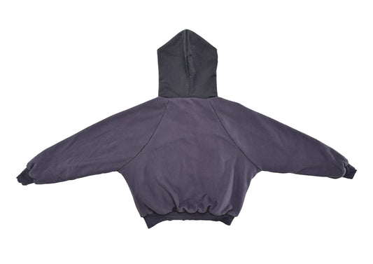 DOUBLE LAYERED TN1 HOODIE (GREY&PURPLE)