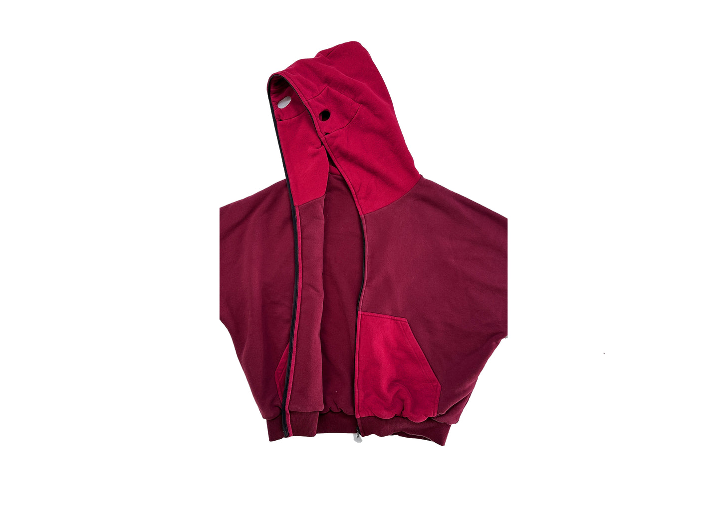 DOUBLE LAYERED TN1 HOODIE (DARK RED & BURGUNDY)