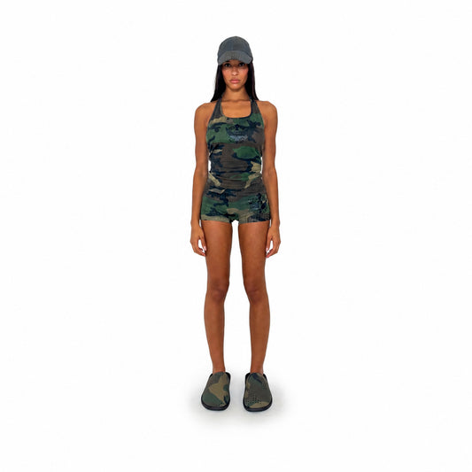 WOODLAND CAMO HALTER TOP
